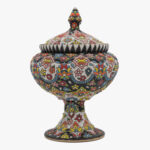 شکلات خوری پایه دار بزرگ میناکاری